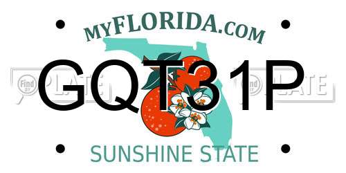 GQT31P Florida License Plate