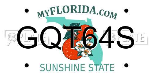 GQT64S Florida License Plate