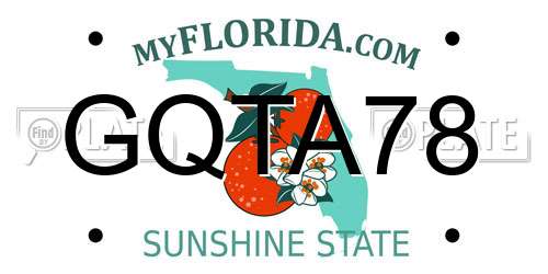 GQTA78 Florida License Plate