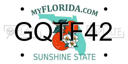 GQTF42 Florida License Plate