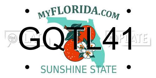 GQTL41 Florida License Plate