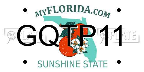 GQTP11 Florida License Plate
