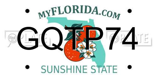 GQTP74 Florida License Plate
