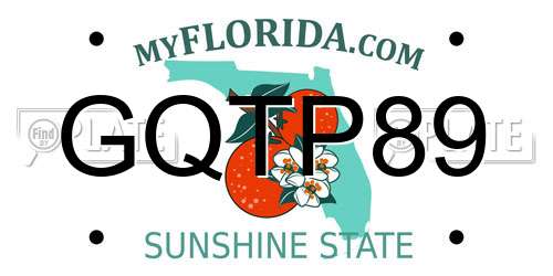 GQTP89 Florida License Plate