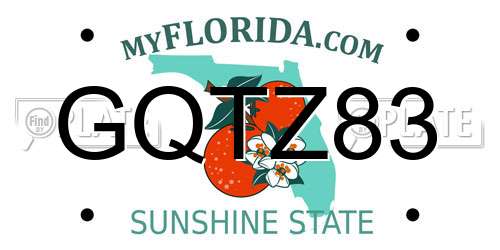 GQTZ83 Florida License Plate