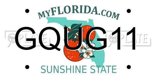 GQUG11 Florida License Plate