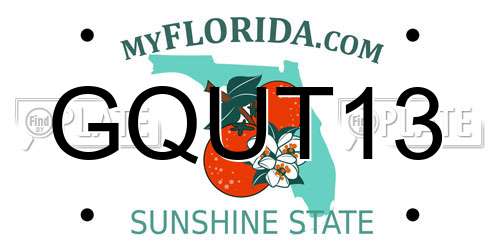 GQUT13 Florida License Plate