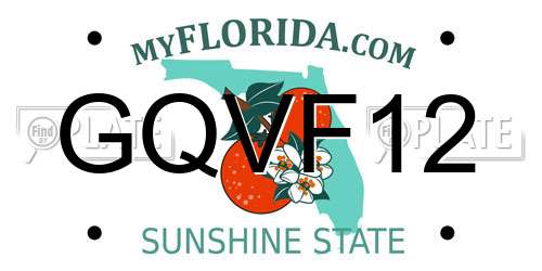 GQVF12 Florida License Plate