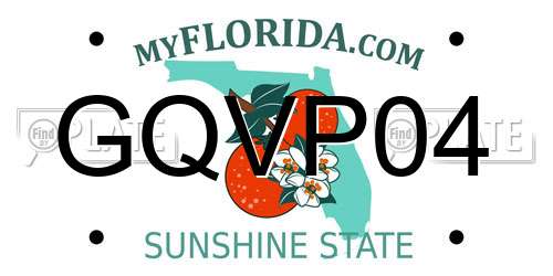 GQVP04 Florida License Plate