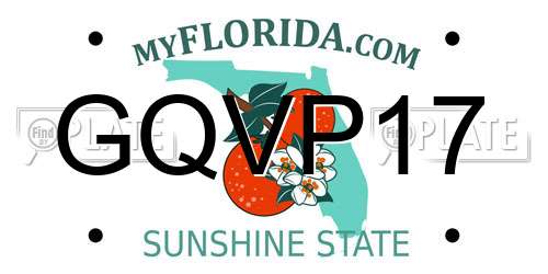 GQVP17 Florida License Plate