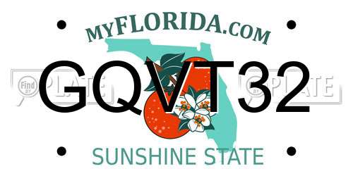 GQVT32 Florida License Plate