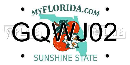 GQWJ02 Florida License Plate