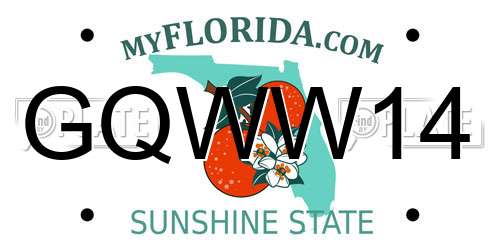 GQWW14 Florida License Plate