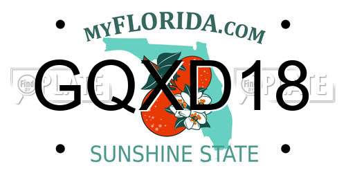 GQXD18 Florida License Plate