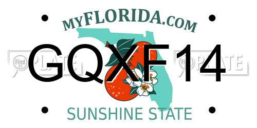 GQXF14 Florida License Plate