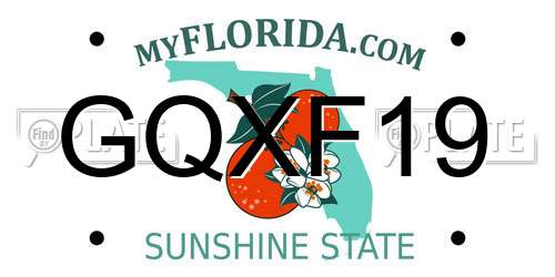 GQXF19 Florida License Plate