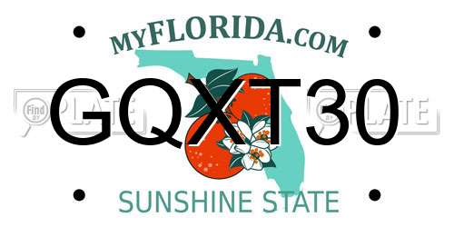 GQXT30 Florida License Plate