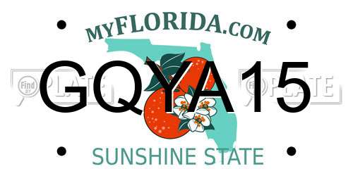 GQYA15 Florida License Plate