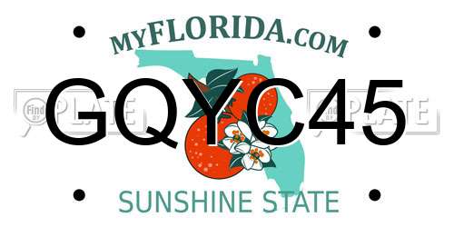 GQYC45 Florida License Plate