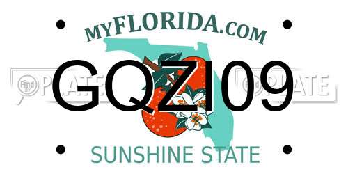 GQZI09 Florida License Plate