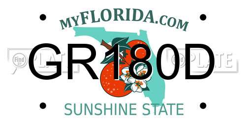 GR180D Florida License Plate
