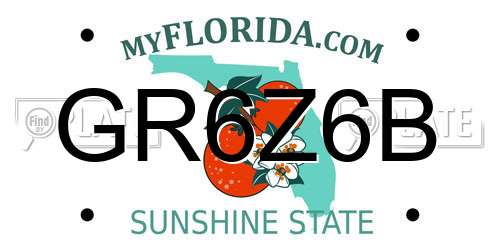 GR6Z6B Florida License Plate