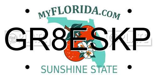 GR8ESKP Florida License Plate