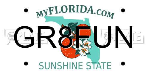 GR8FUN Florida License Plate