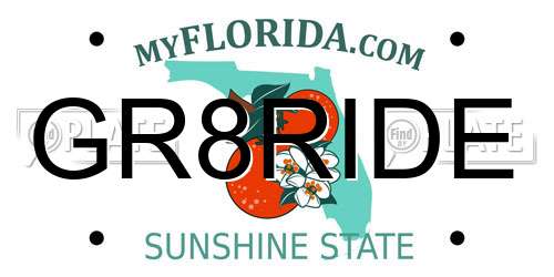 GR8RIDE Florida License Plate