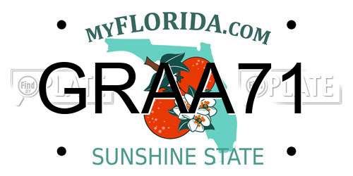 GRAA71 Florida License Plate