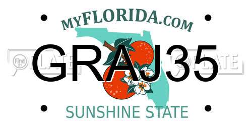 GRAJ35 Florida License Plate