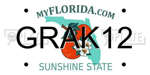 GRAK12 Florida License Plate