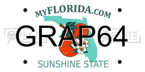 GRAP64 Florida License Plate
