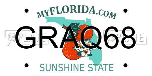 GRAQ68 Florida License Plate