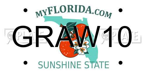 GRAW10 Florida License Plate