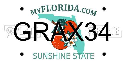 GRAX34 Florida License Plate