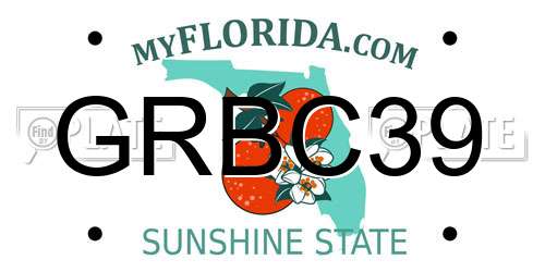 GRBC39 Florida License Plate