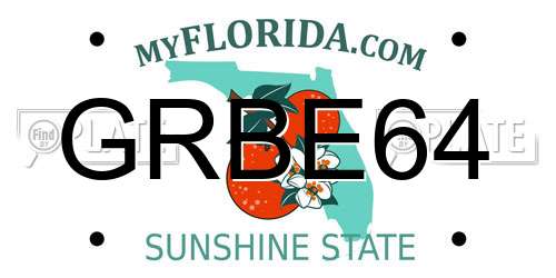 GRBE64 Florida License Plate