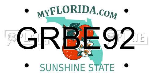 GRBE92 Florida License Plate