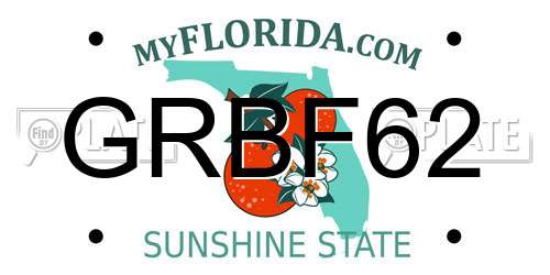 GRBF62 Florida License Plate