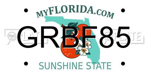 GRBF85 Florida License Plate