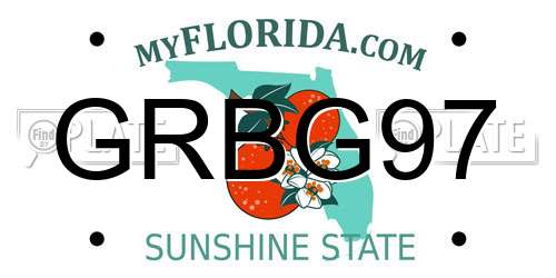 GRBG97 Florida License Plate
