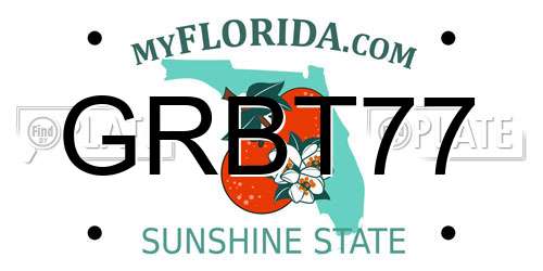 GRBT77 Florida License Plate