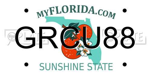 GRCU88 Florida License Plate