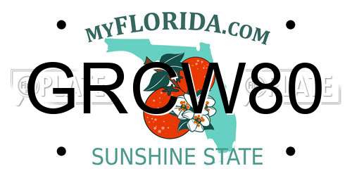 GRCW80 Florida License Plate