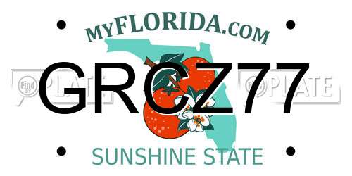 GRCZ77 Florida License Plate