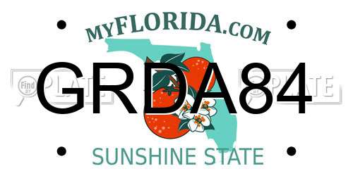 GRDA84 Florida License Plate