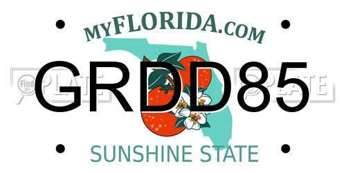 GRDD85 Florida License Plate