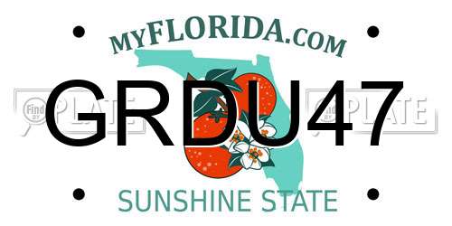 GRDU47 Florida License Plate