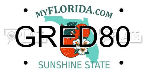 GRED80 Florida License Plate